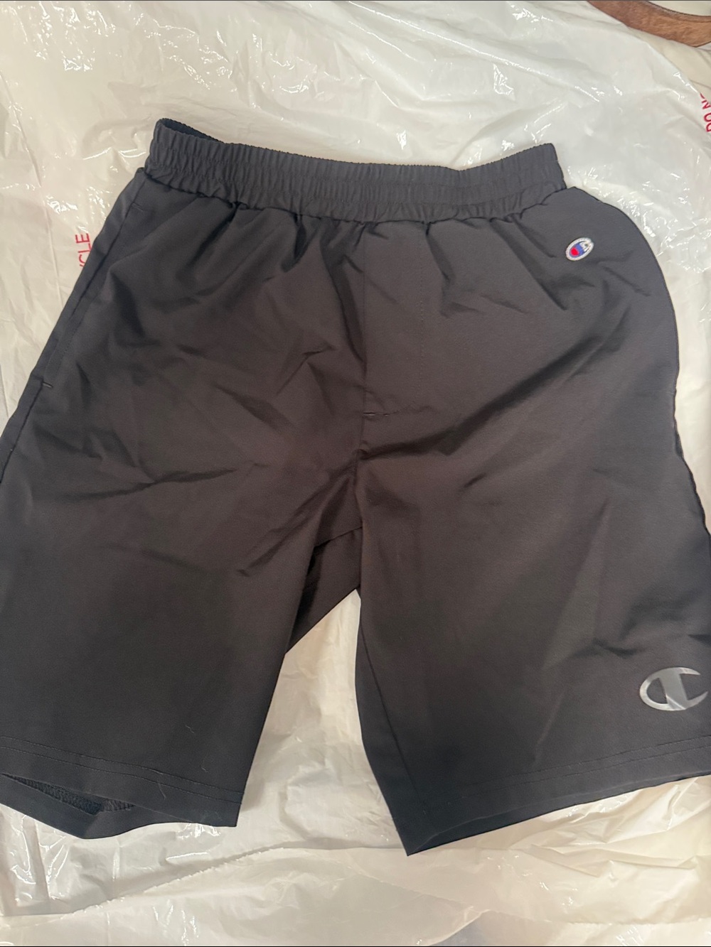 Champion Men's Black Athletic Shorts with Logo